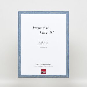Efecto marco de madera perfil 32 gris-azul 14,8x21 cm cristal antirreflejos