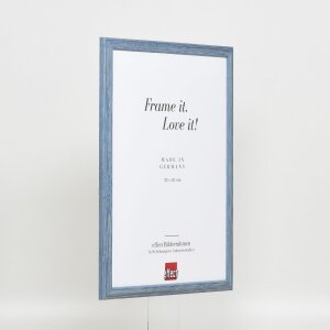 Efecto marco de madera perfil 32 gris-azul 14,8x21 cm cristal antirreflejos