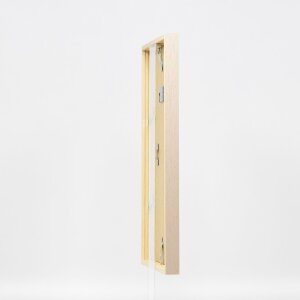 Efecto marco de madera perfil 35 marrón claro 50x65 cm cristal antirreflejo