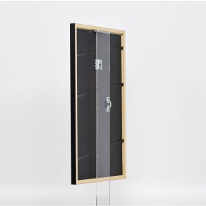 Efecto Marco de madera maciza Perfil 39 negro 30x45 cm Cristal antirreflectante