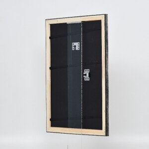 Marco de fotos de madera Effect Holz-Bilderrahmen Profil 40 Platino 27x48 cm Antireflexglas