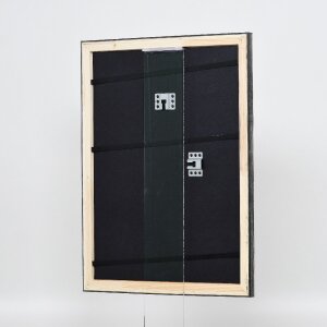 Marco de fotos de madera Effect Holz-Bilderrahmen Profil 40 Platino 27x48 cm Antireflexglas