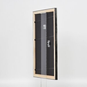 Marco de fotos de madera Effect Holz-Bilderrahmen Profil 40 Platin 60x90 cm Antireflexglas