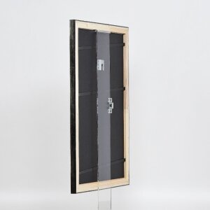 Marco de fotos de madera Effect Holz-Bilderrahmen Profil 40 Platin 60x90 cm Antireflexglas