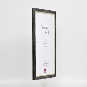 Marco de fotos de madera Effect Holz-Bilderrahmen Profil 40 Platin 60x90 cm Antireflexglas