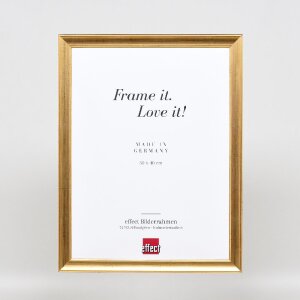 Marco de fotos de madera Effect Holz-Bilderrahmen Profil 41 Antikgold 20x30 cm Antireflexglas