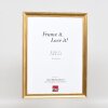 Marco de fotos de madera Effect Holz-Bilderrahmen Profil 41 Antikgold 20x30 cm Antireflexglas