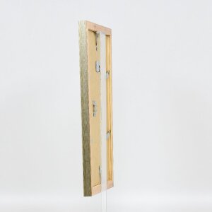 Marco de fotos de madera Effect Holz-Bilderrahmen Profil 41 Antiksilber 45x80 cm Antireflexglas