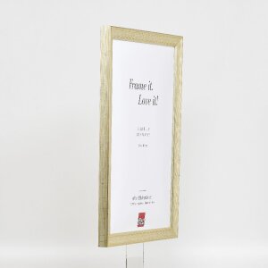 Marco de fotos de madera Effect Holz-Bilderrahmen Profil 41 Antiksilber 45x80 cm Antireflexglas