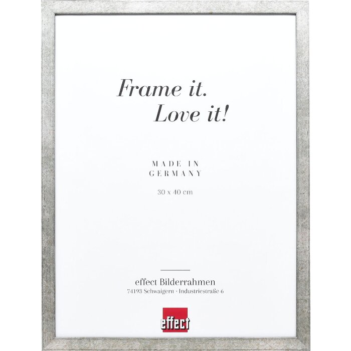 Marco de fotos Effect Holzrahmen Profil 42 Antireflexglas plata 61x91,5 cm