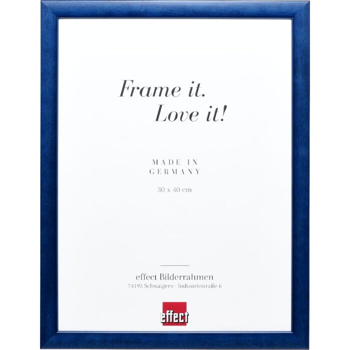 Marco de fotos de madera Effect Profil 43 royalblau 50x100 cm con vidrio antirreflejos