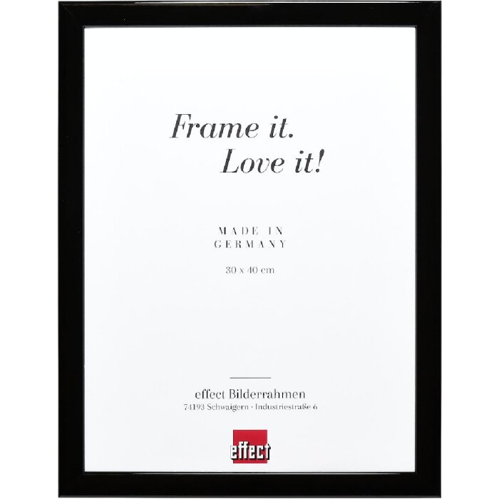 Marco de fotos de madera Effect Profil 43 Negro Alto Brillo 50x75 cm