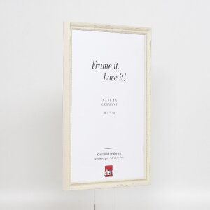 Marco de fotos de madera efecto perfil 48 blanco 40x50 cm con vidrio antireflejo