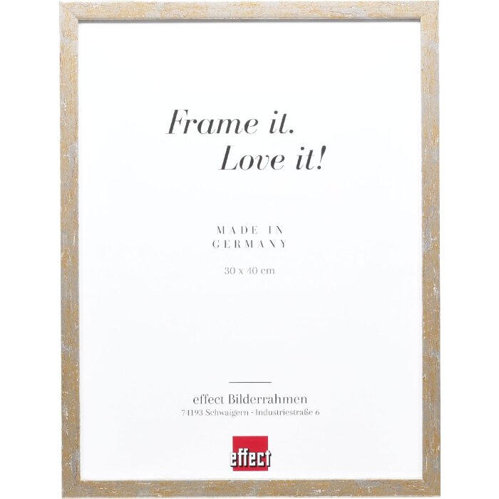 Marco de fotos de madera Effect Profil 51 antiksilber 59,4x84,1 cm con vidrio antireflex