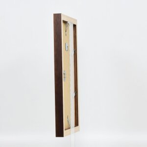 Efecto Marco de madera Perfil 52 marrón oscuro 50x65 cm cristal antirreflectante