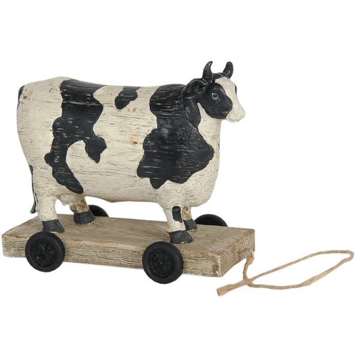 Clayre & Eef Decoración Figura VACA 14x12x7 cm