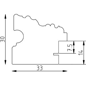 Marco de fotos de madera efecto Profil 75 estilo barroco dorado 50x100 cm
