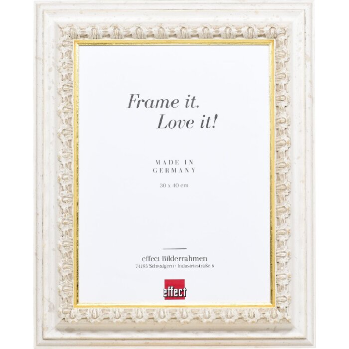 Marco de fotos de madera Effect Profil 80 blanco 50x100 cm con cristal antirreflejo