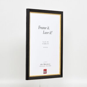 Efecto marco de madera perfil 85 negro 40x60 cm cristal antirreflectante