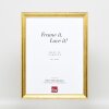 Efecto marco de madera Perfil 85 Oro 60x80 cm cristal antirreflejos