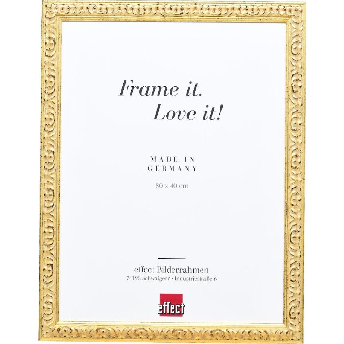 Marco de fotos de madera estilo barroco Profil 86 35x50 cm Oro con vidrio antirreflejante