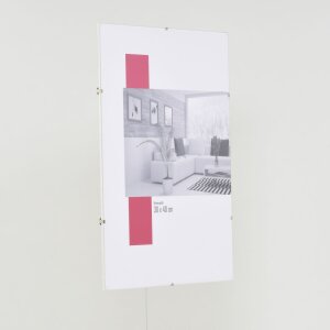 Marco clip efecto 35x50 cm cristal acrílico Portarretratos sin marco para colgar en la pared