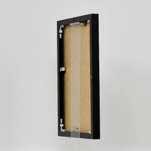 Portarretratos efecto aluminio Quadro 20x28 cm cristal acrílico negro alto brillo