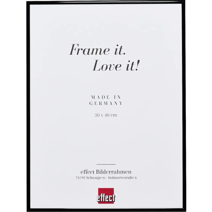 Efecto Quadro marco de aluminio 45x80 cm vidrio acrílico negro de alto brillo