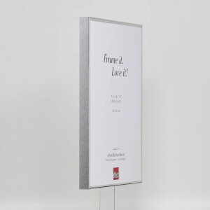 Portarretratos efecto aluminio Quadro 14,8x21 cm cristal acrílico plata alto brillo