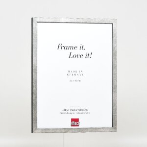 Marco de fotos Effect con perfil de madera 42, acrílico plateado 20x20 cm