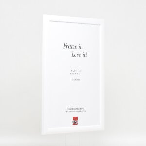 Marco de fotos de madera Effect Profil 43 Blanco Alto Brillo 20x25 cm Vidrio Decorativo