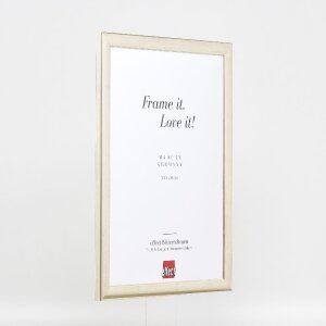 Marco de fotos de madera Effect Profil 43 plata 25x50 cm con cristal decorativo