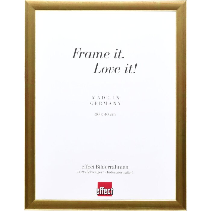 Marco de fotos de madera efecto Profil 43 dorado 40x40 cm vidrio decorativo