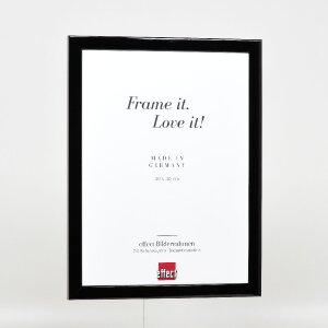 Marco de fotos de madera effect Profil 43 Negro alto brillo 50x50 cm Vidrio decorativo