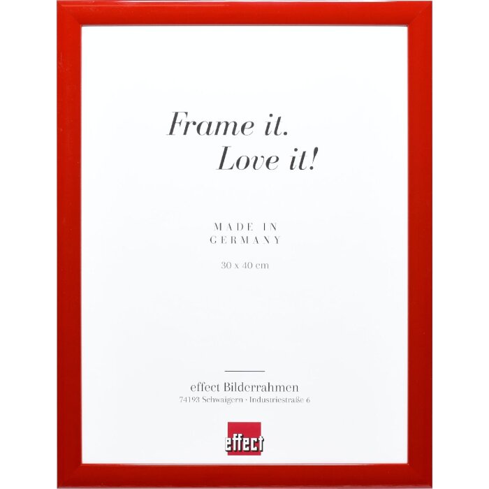 Marco de fotos de madera Effect Profil 43 rojo brillo 50x70 cm vidrio decorativo