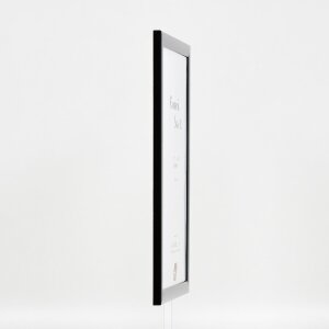 Marco de fotos de madera effect Profil 43 Negro Brillo 60x90 cm con cristal decorativo