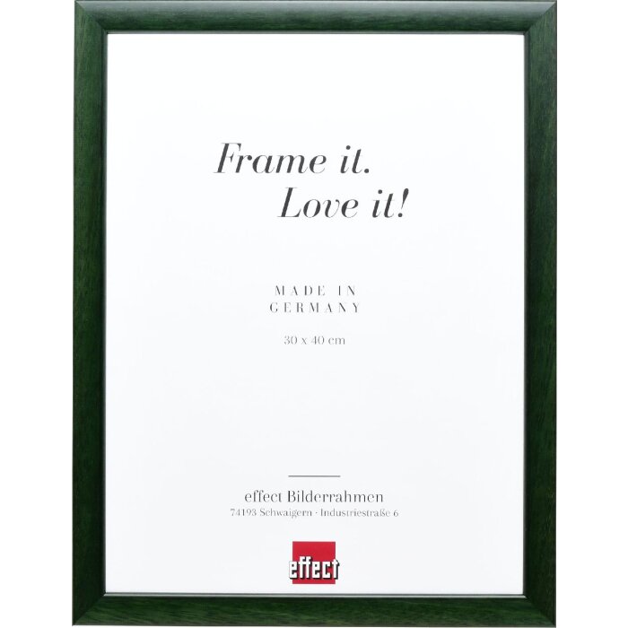 Marco de fotos de madera efecto Profil 43 tannengrün 70x70 cm con vidrio decorativo