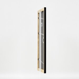 Marco de fotos de madera Effect Profil 43 negro alto brillo 70x70 cm vidrio decorativo