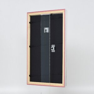 Marco de fotos de madera Efecto Profil 44 plateado 18x27 cm vidrio de arte