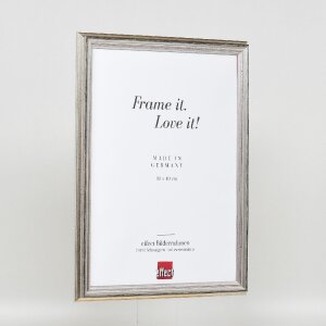 Marco de fotos de madera Effect Profil 44 Plata 20x28 cm Vidrio decorativo