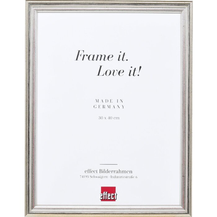 Marco de fotos de madera Effect Profil 44 plata 40x40 cm con cristal decorativo