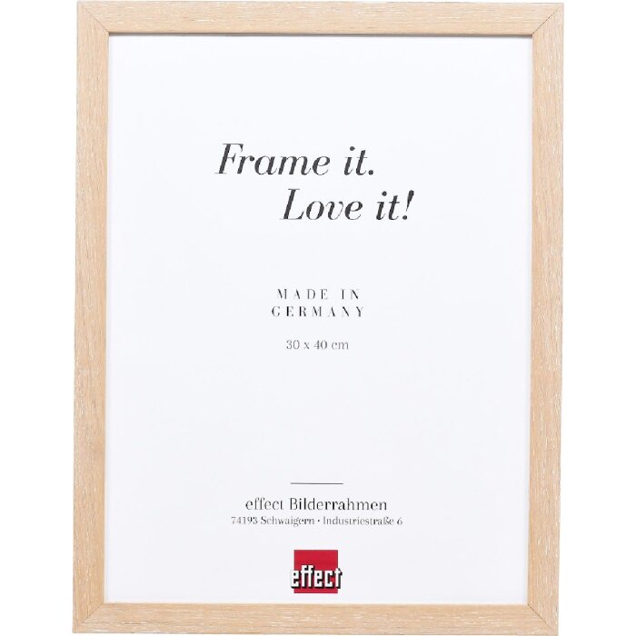 Marco de fotos de madera Effect Profil 54 Kalkeiche 15x20 cm con vidrio decorativo
