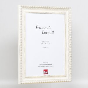 Marco de fotos de madera Effect Profil 56 25x30 cm blanco con vidrio decorativo