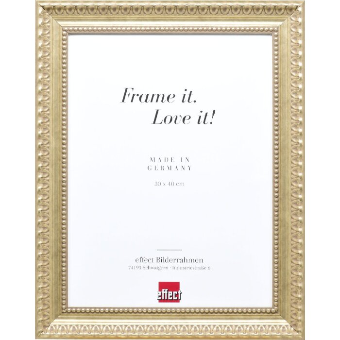 Marco de fotos de madera Effect Profil 56 50x75 cm Antiksilber con cristal artificial