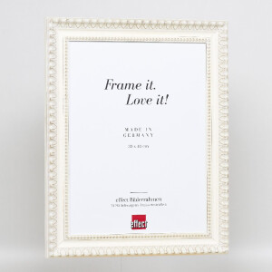 Marco de fotos de madera Efecto Profil 56 60x80 cm blanco con vidrio decorativo