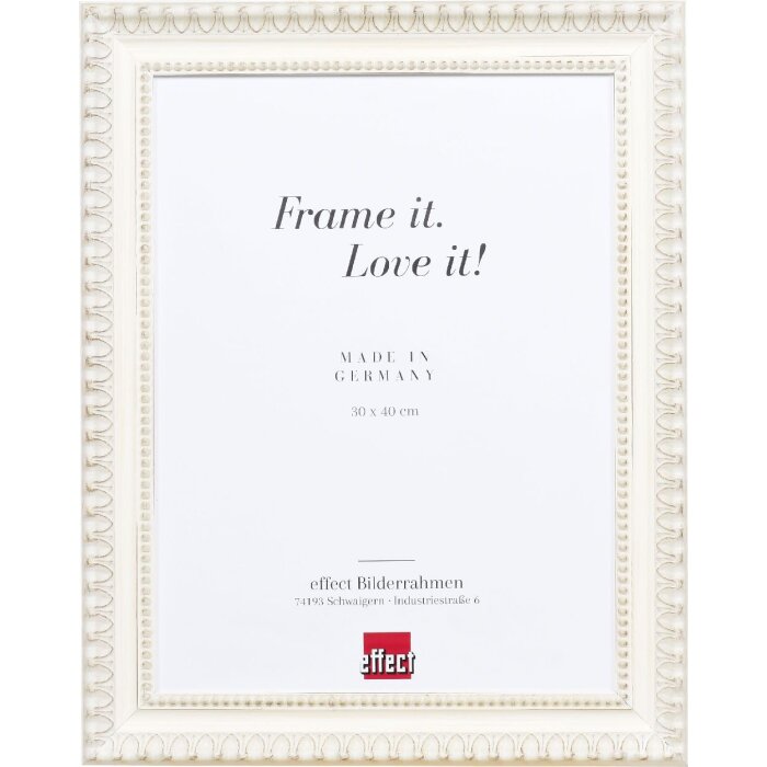 Marco de fotos Effect Profil 56 de madera 14,8x21 cm blanco con vidrio de arte