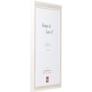 Marco de fotos de madera effect Profil 64 blanco 14,8x21 cm con vidrio decorativo