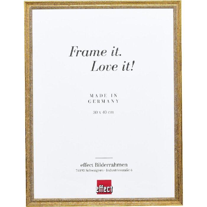 Marco de fotos effect Holz Profil 66 antikgold 27x48 cm con cristal decorativo