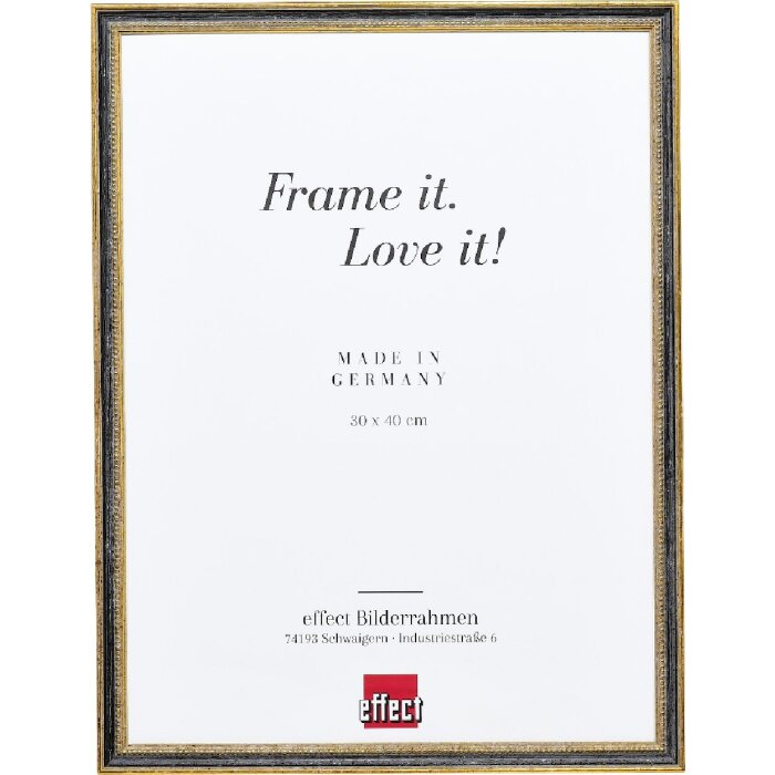 Marco de fotos effect Holz Profil 66 Negro 40x50 cm con vidrio decorativo