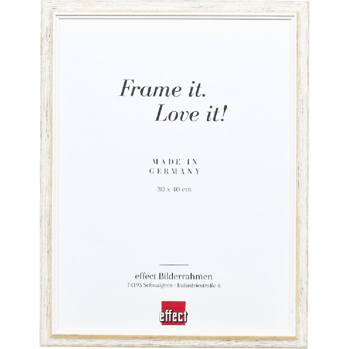 Marco de fotos de madera Effect Profil 67 Blanco 60x60 cm con vidrio decorativo